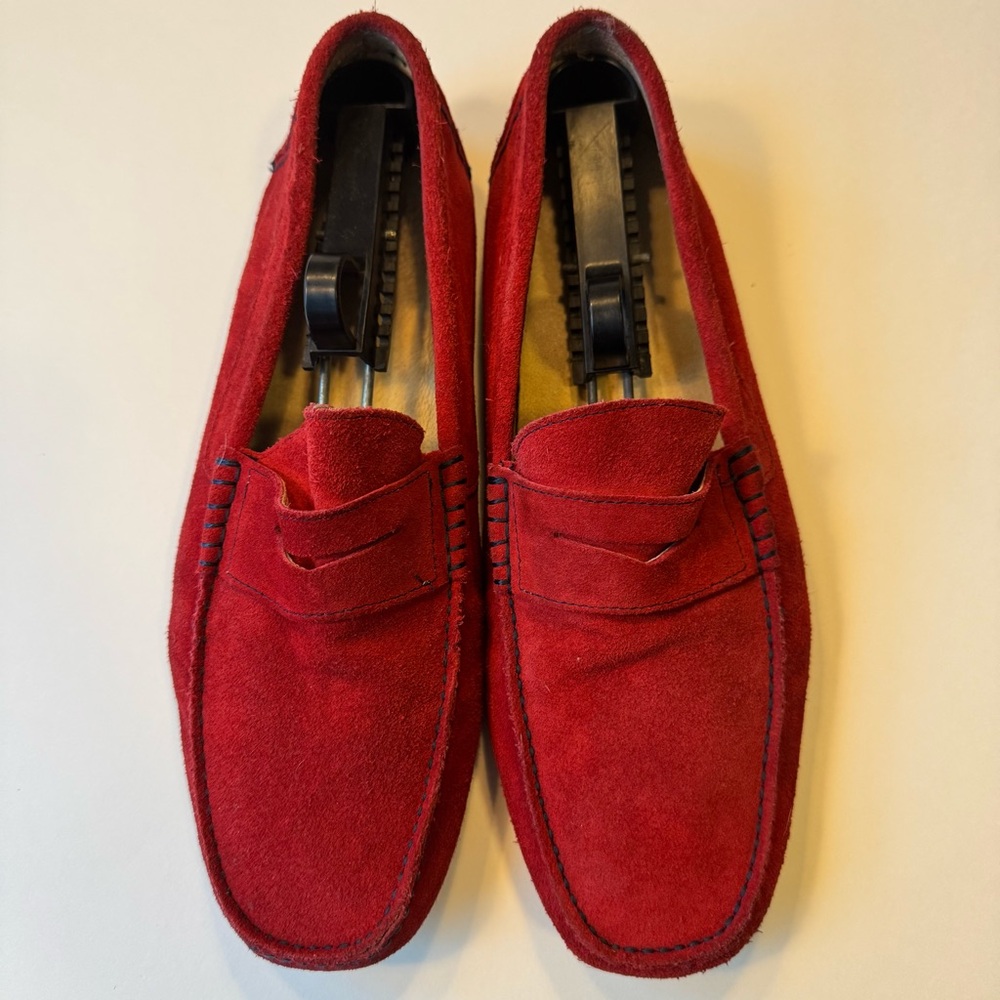 Red Suede Driving Shoes for Men